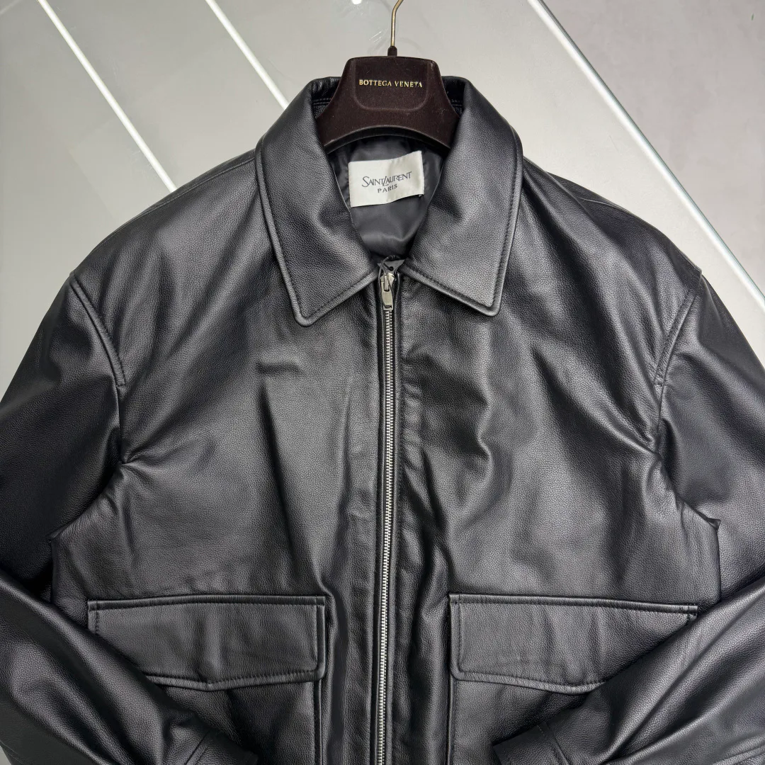 Кожаные Куртки И Дублёнки Мужские Saint Laurent 18578942